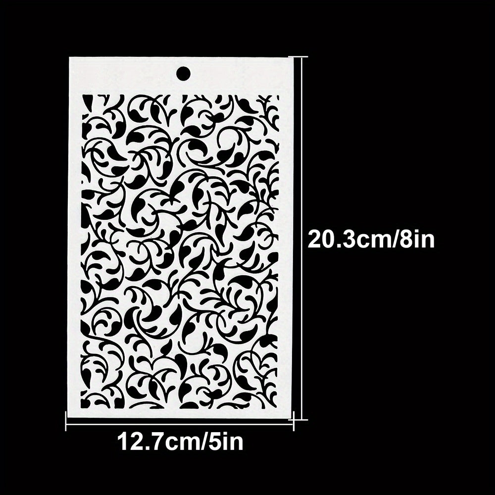Leaf Background Stencils for DIY Art Painting on Wood, Fabric, Wall - 20x12cm