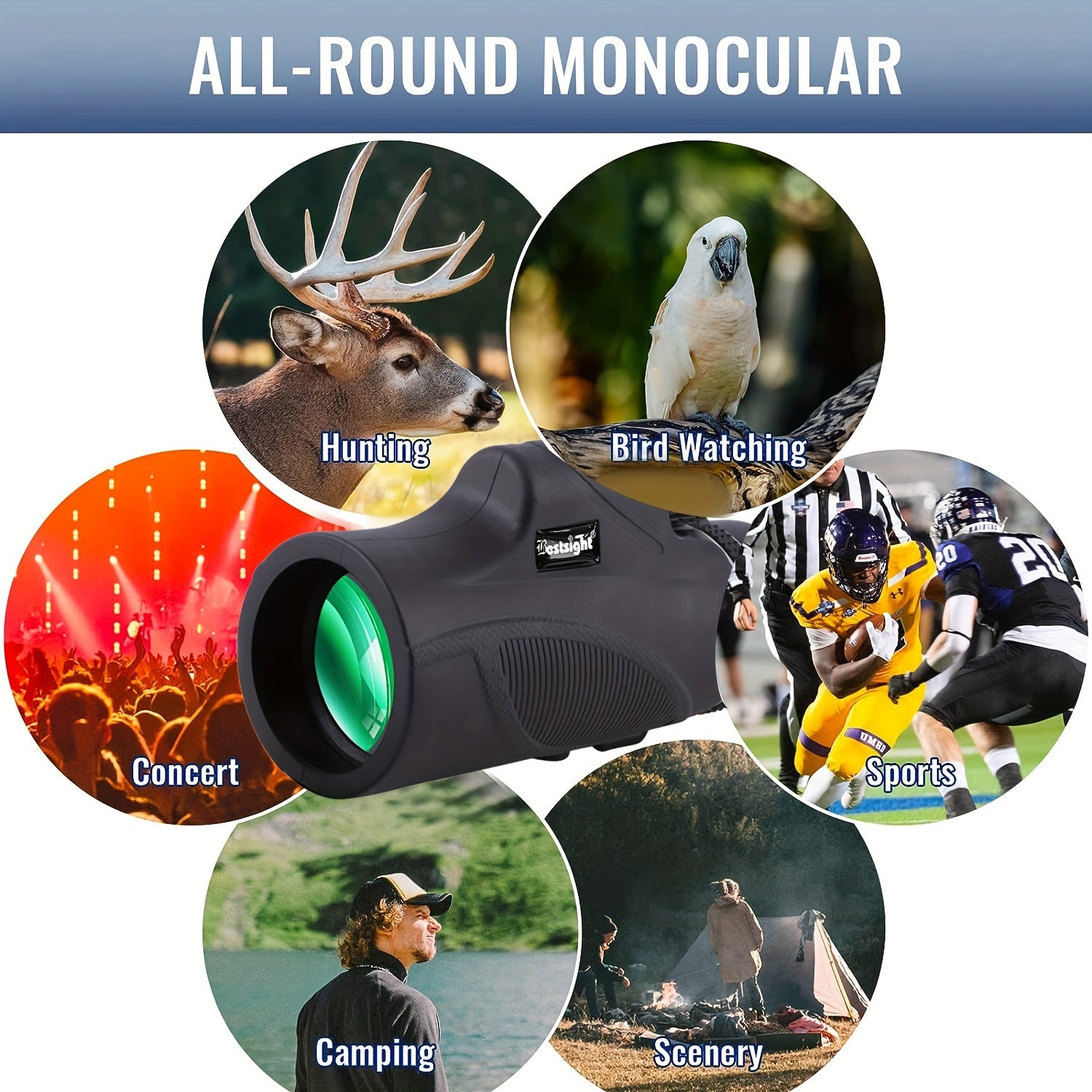 HD12X50 Monocular Telescope For Adults & Kids