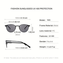 Retro Round Metal Sunglasses Anti Glare UV400 Sun Shades