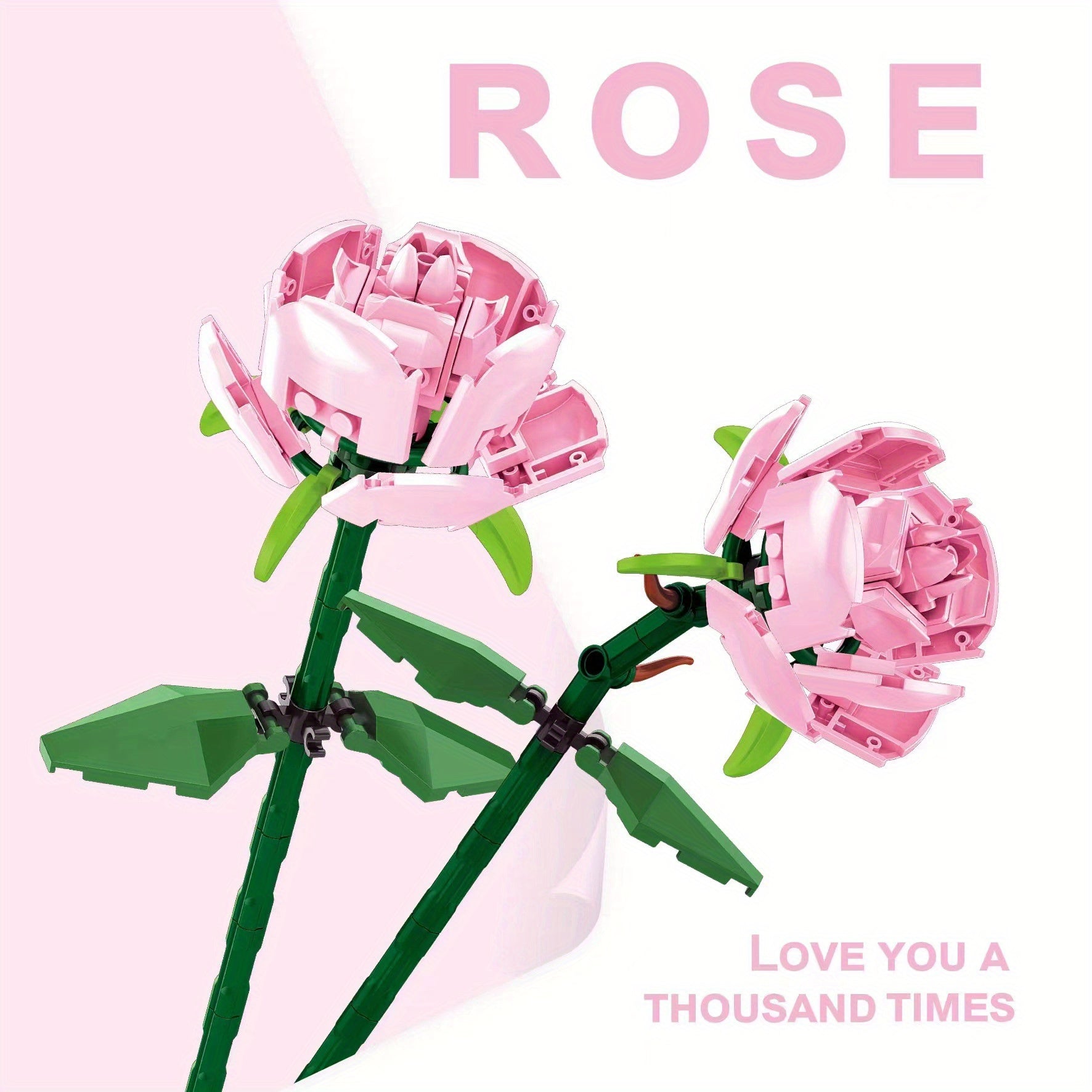 Building Block Flower Assembly Rose Gift DIY Eternal Flower