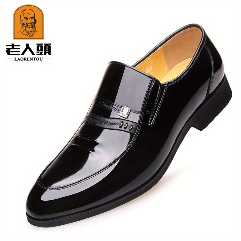 LAORENTOU Men's Leather Dress Shoes Lightweight Formal Shoes