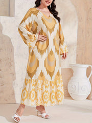  Colorblock Maxi Dress Women's Abaya