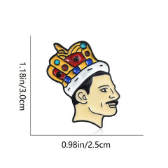 Crowned King Enamel Lapel Pin Brooch