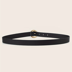 PU Thin Belt Geometric Twist Metal Buckle Waistband Women Jeans Pants Belt