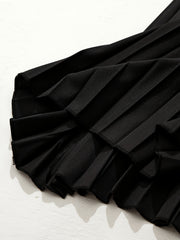  Solid Elastic Waisted A line Swing Skirt