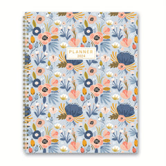 2022 Monthly Planner A4 Jan-Dec, Tabs, Wire Biding, 12 Months, Flower Design