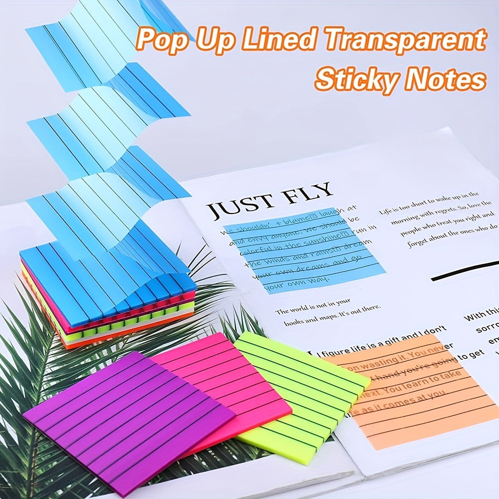 7pcs Sticky Notes Lined Self Adhesive Note Pads 50 Pages Each