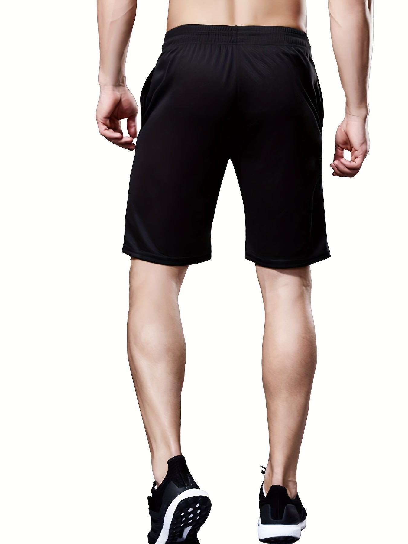 Men's Loose Solid Shorts Pockets Active Breathable Drawstring Shorts