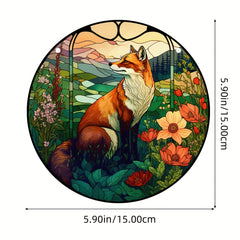 Plastic Fox Suncatcher Stained Glass Window Hanging