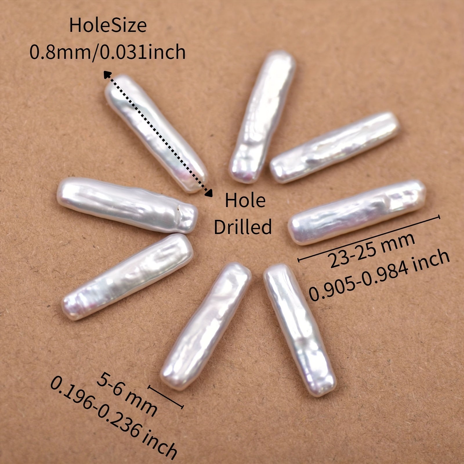 1pc S Level Long Bar Shape Baroque Pearl for DIY Jewelry