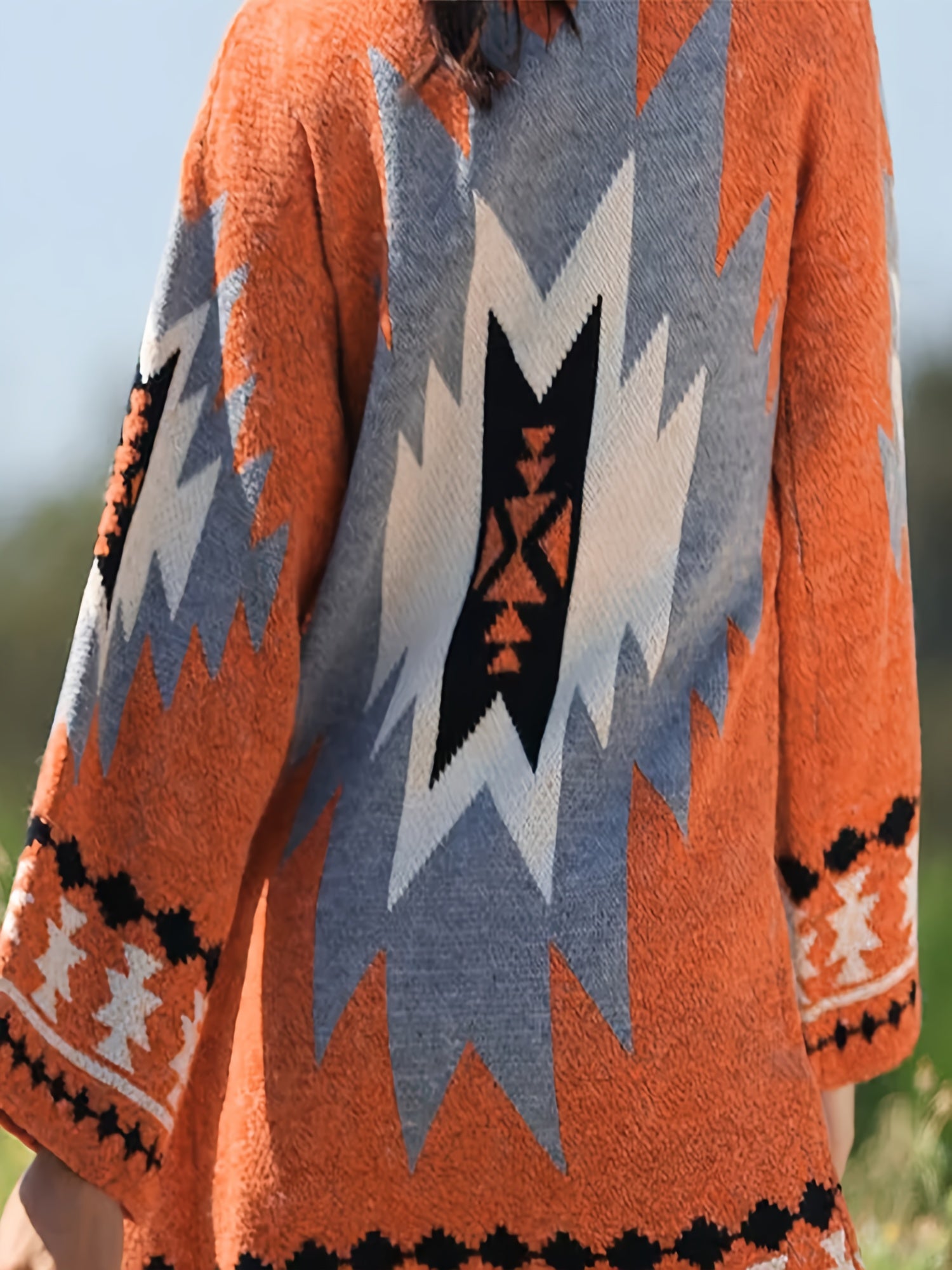  Southwestern Print Long Sleeve Cardigan