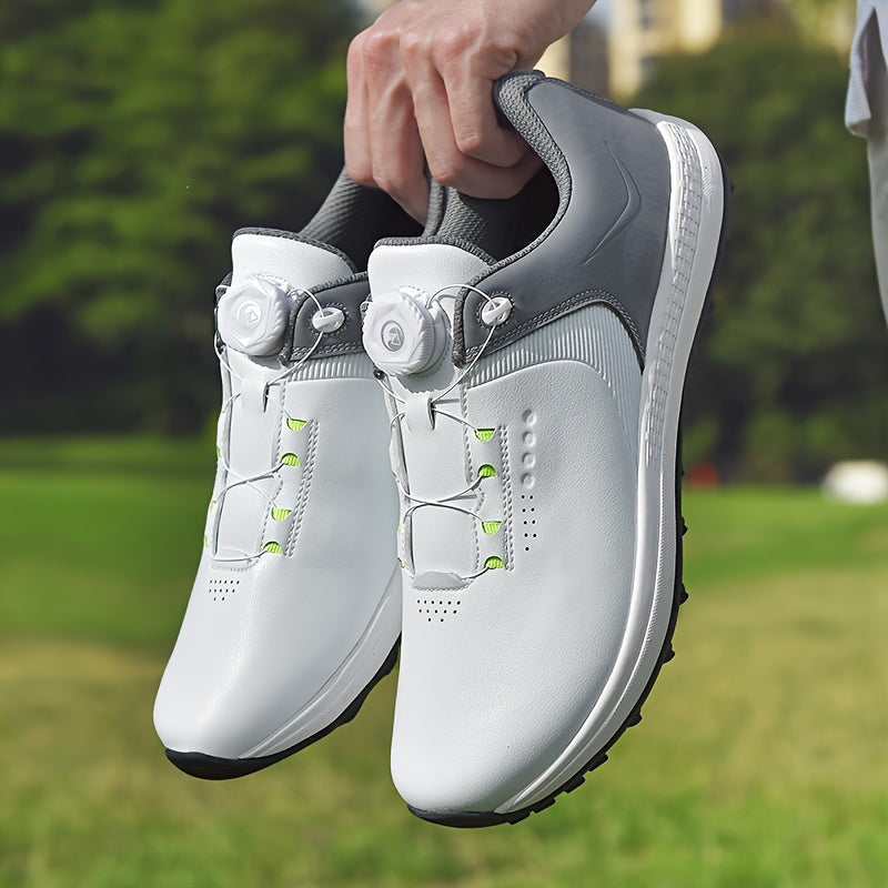 Men's Non Slip Golf Shoes with Rotating Buckle & Shock Absorption