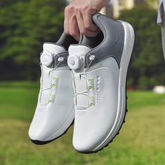 Men's Non Slip Golf Shoes with Rotating Buckle & Shock Absorption