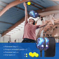 1pc 2pcs Fiberglass Surface Pickleball Set with Bag & Grip