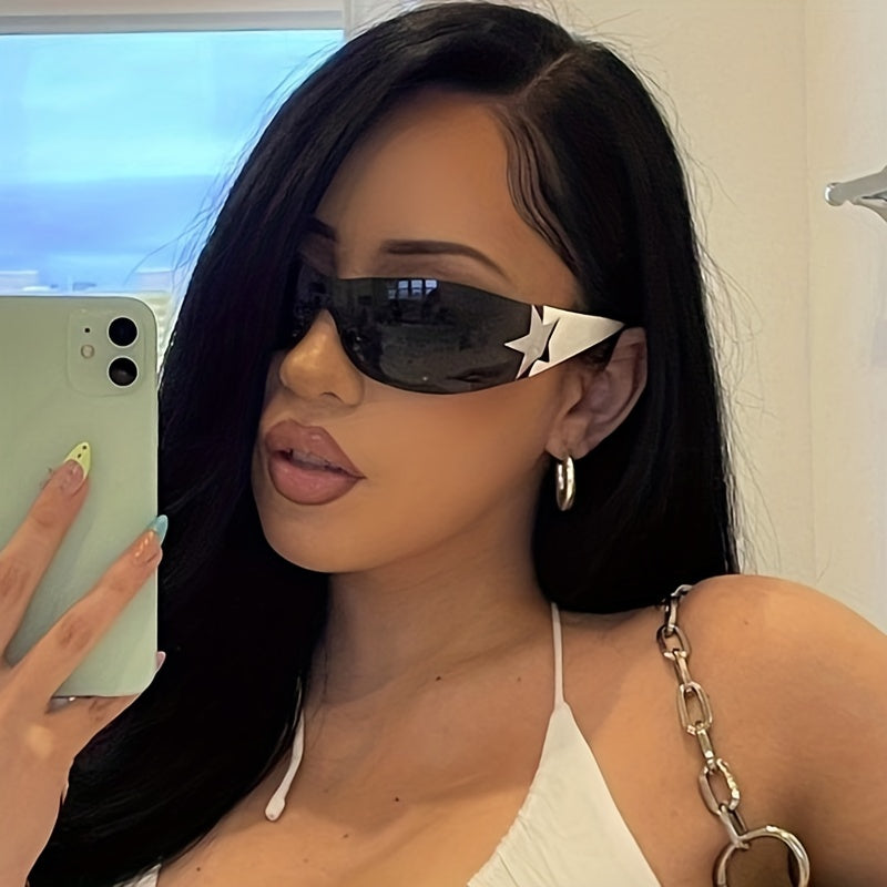 Y2K Rimless Sunglasses Gradient Lens UV400