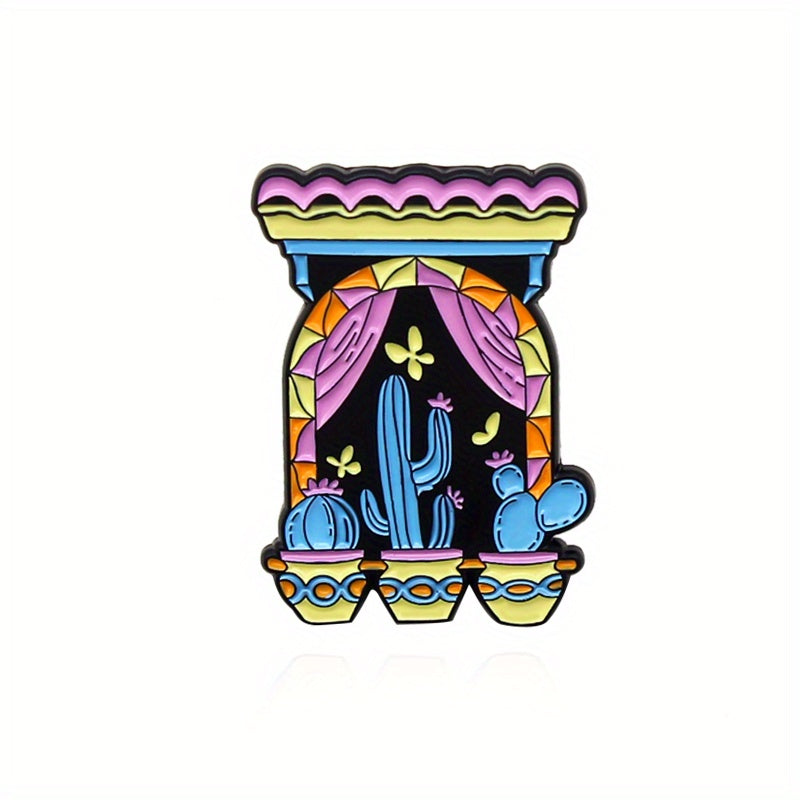 Cat Cactus Butterfly Brooch for Window Display