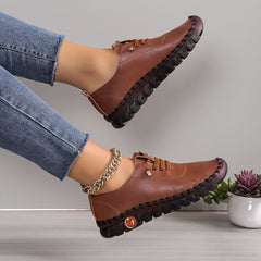 Women's Flat Sneakers Casual Lace Up Low Top Shoes