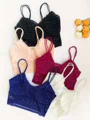5pcs Floral Lace Bralettes Lightweight Everyday Bra Women's Lingerie