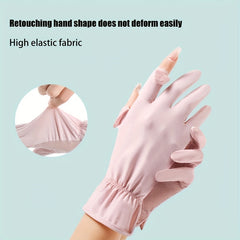 Ice Silk Sunscreen Gloves for Women