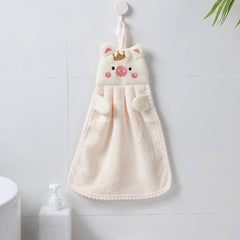 1pc Piggy Hand Towel Coral Velvet Kitchen Towel
