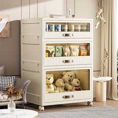 1pc Stackable Storage Cabinet Folding Drawer Locker Storage Cabinet