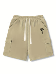 California Coconut Tree Men's Cargo Shorts for Summer Casual Wear