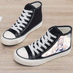 Anime Plush Lined Chunky Canvas Sneakers Flat Heighten Fall Winter Warm