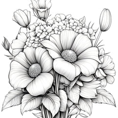 Thick Watercolor Paper Coloring Book for Adults - Mixed Floral Patterns