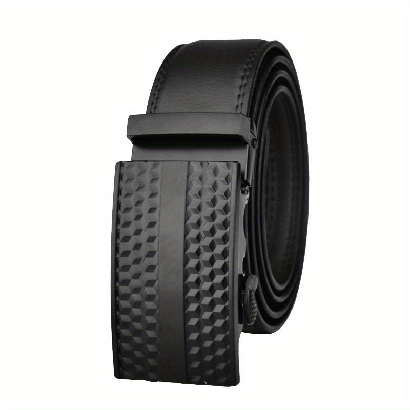 Men's Calfskin Leather Belt Automatic Buckle Waist Strap