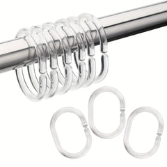 12pcs C Shaped Shower Curtain Rings Bathroom Accessories