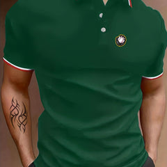 Men's Baseball Graphic Polo Shirt Short Sleeve Button Up
