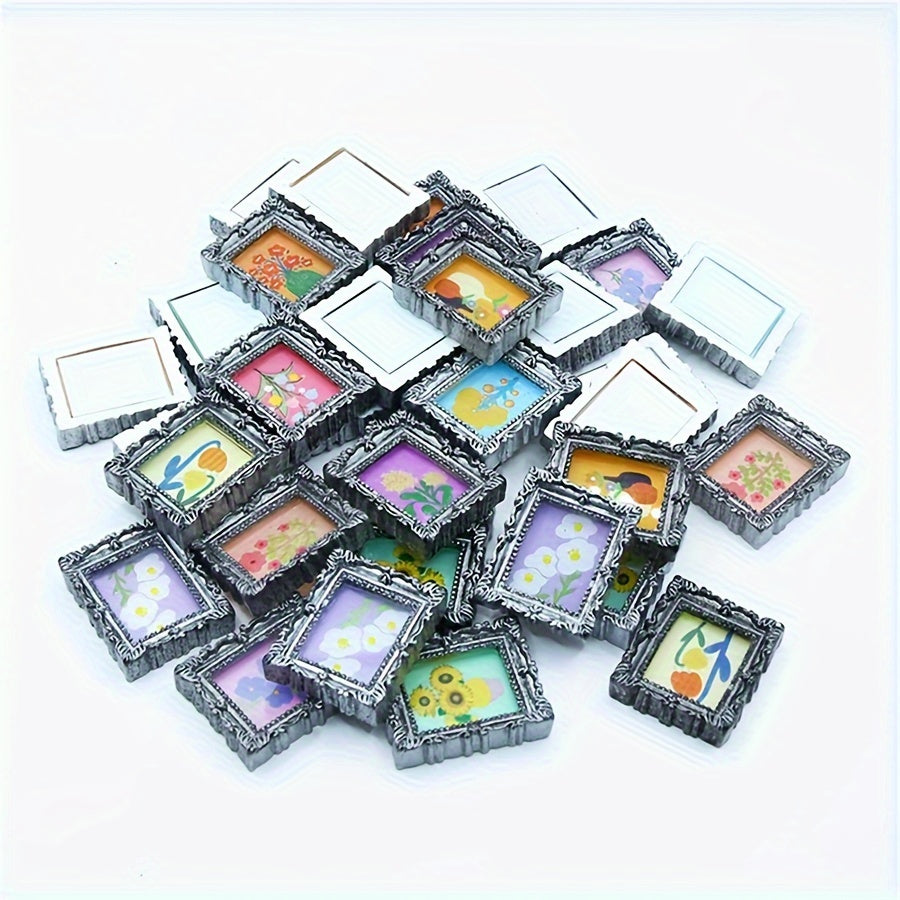 1:12 Mini Figures Flower Grass Photo Frame DIY Scene Accessories