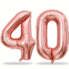 Rose Gold Big Number Balloons Set - 16 18 21 30 40 50 60 70