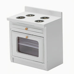 1:12 Scale Kitchen Set 4pcs Wooden Cabinets Sink Countertop Oven & Stove