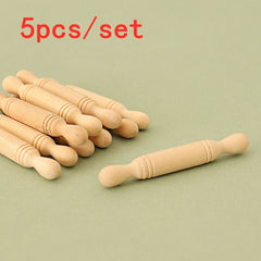 Dollhouse Wooden Rolling Pins Beige Texture for Kitchen Scene Model