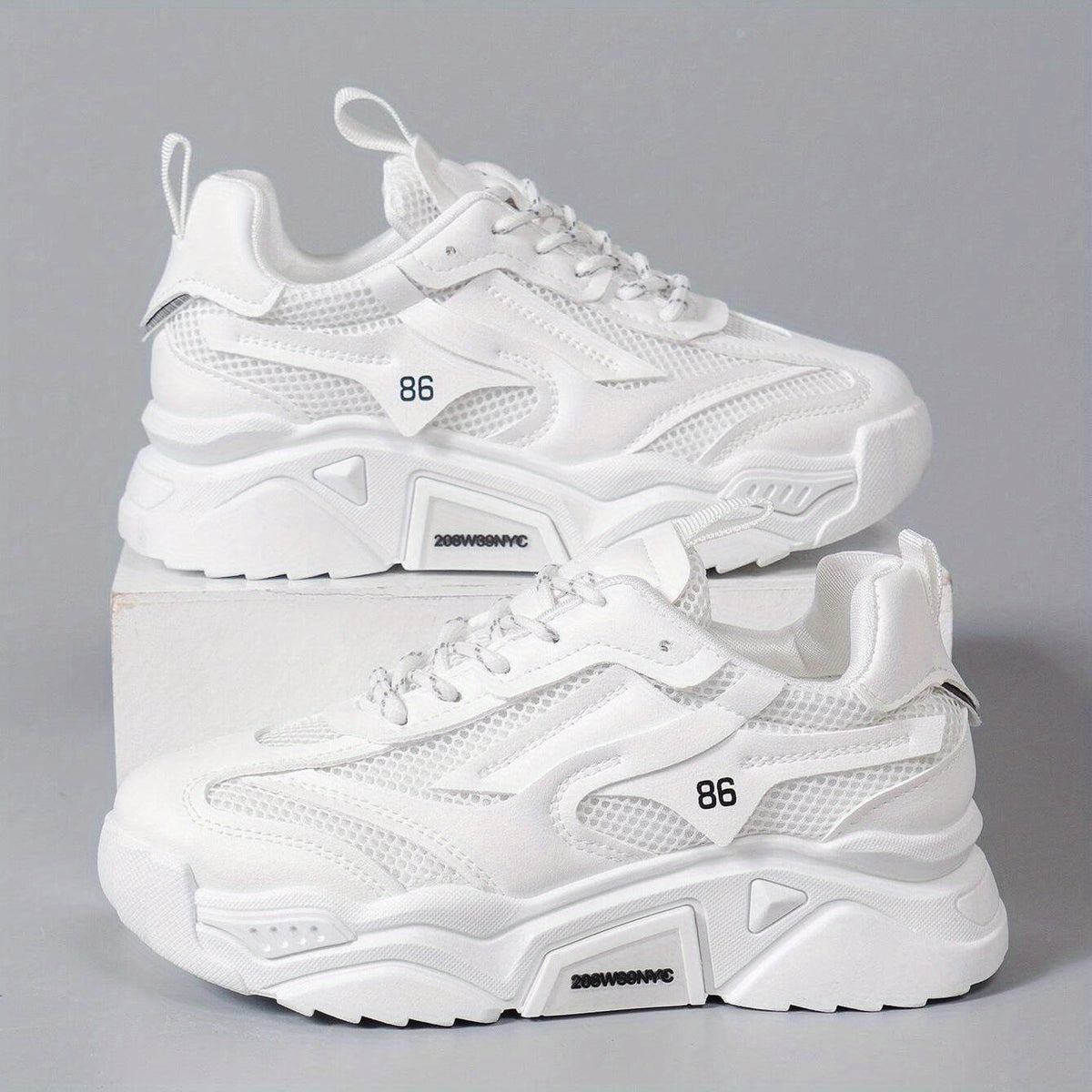 Women's Mesh Chunky Sneakers Low Top Platform Trainers