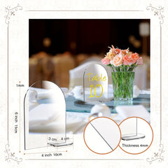 10pcs Clear Acrylic Seat Cards For Weddings DIY Table Number Holders