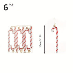 6pcs Christmas Cane Pendant Decoration Set