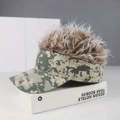 Camouflage Wig Baseball Cap Lightweight Adjustable Fluffy Hair Sun Hat