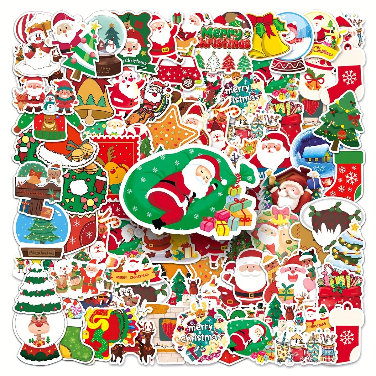 102pcs Christmas Cartoon Graffiti Stickers Diy Phone Case Car Skateboard Bike