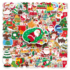 102pcs Christmas Cartoon Graffiti Stickers Diy Phone Case Car Skateboard Bike