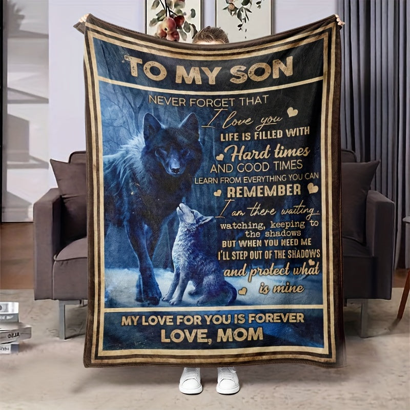 Printed Wolf Pattern Blanket Soft And Comfortable Home And Camping Gift