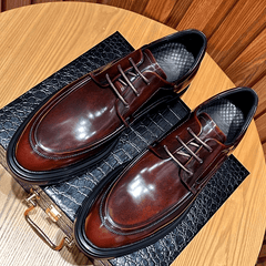 Men's Lace up Oxford Shoes Anti skid Platform Formal Dress Shoes