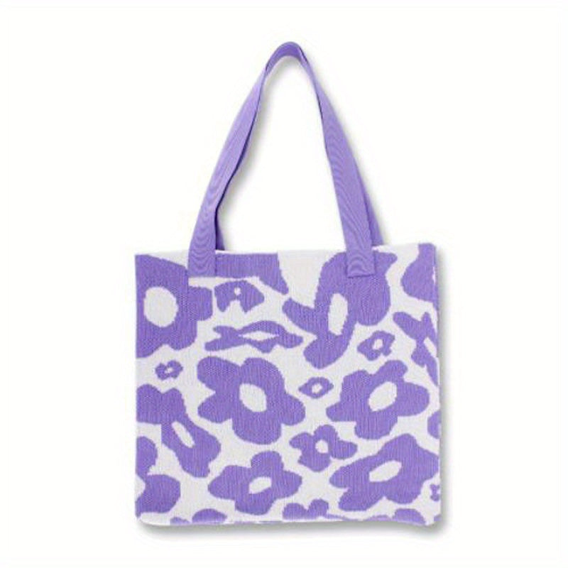 Flower Pattern Tote Bag Durable Lightweight Shoulder Bag