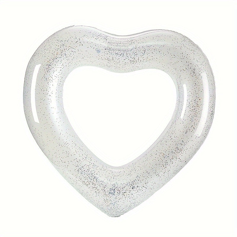 Glitter Love Heart Inflatable Swim Ring Toy