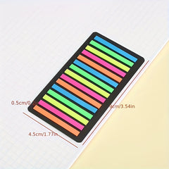 300 pc Transparent Sticky Notes Highlighter Strips Label PET Fine Index Fluoresc