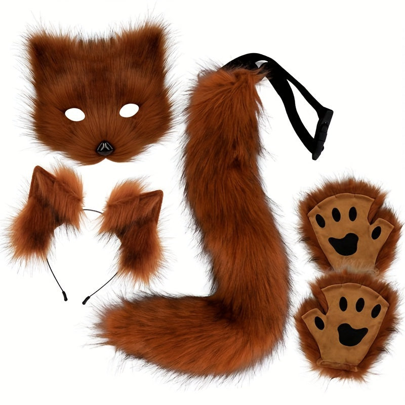 Funky Fox Costume Set for Halloween 5pcs Animal Cosplay Accessories