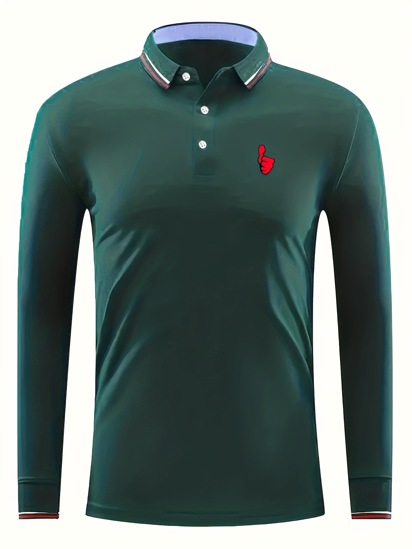Men's Lightweight Polo Shirt Long Sleeve Button Up