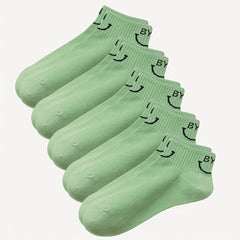 Letter Print Sports Short Socks Women's Stockings