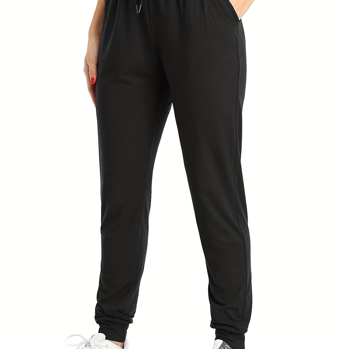 Solid Drawstring Joggers - Women's Casual Pants